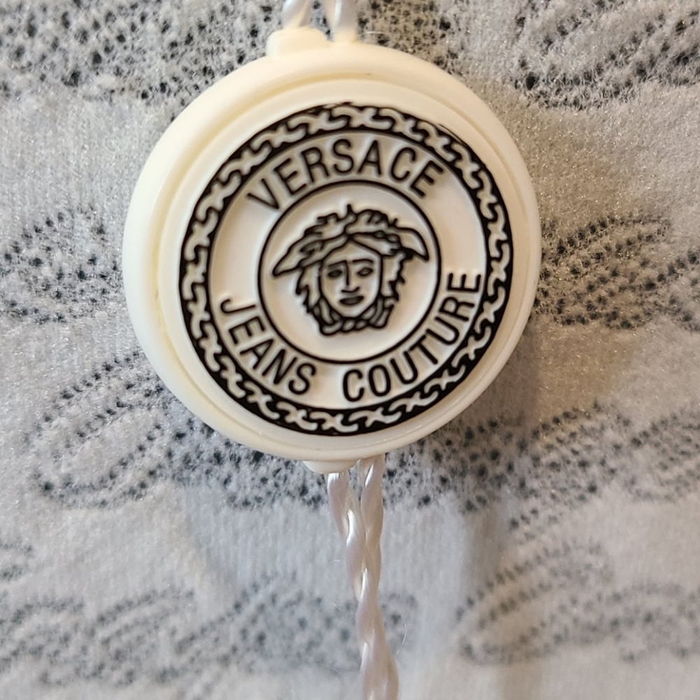 Versace white shirt Med. w/ logo in the fabric NWT - Picture 10 of 11